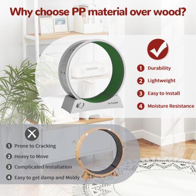 Show full view: Coziwow 29-in Exercise Running Wheel Cat Treadmill, Gray/Green slide 5 of 10