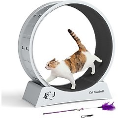 Coziwow 29-in Exercise Running Wheel Cat Treadmill, White Gray