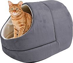 Jespet Cave Covered Cat & Dog Bed, Gray slide 1 of 7