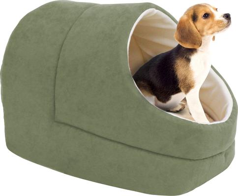 Show full view: Jespet Cave Covered Cat & Dog Bed, Sage Green slide 2 of 8