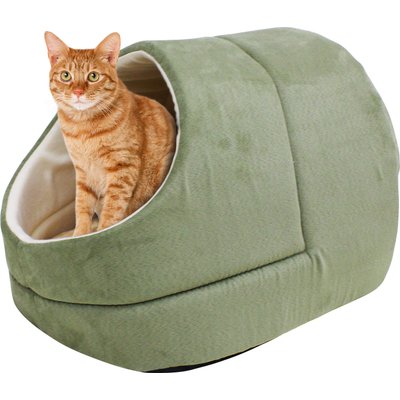 Jespet Jespet Cave Covered Cat & Dog Bed, Sage Green