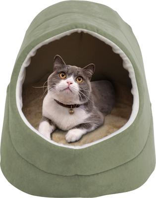 Show full view: Jespet Cave Covered Cat & Dog Bed, Sage Green slide 3 of 8