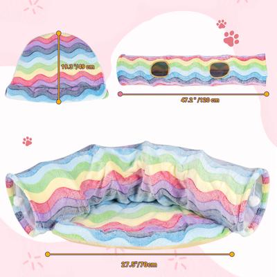 Show full view: Happy & Polly Crescent Moon Rainbow Striped Tunnel Cat Toy slide 8 of 9