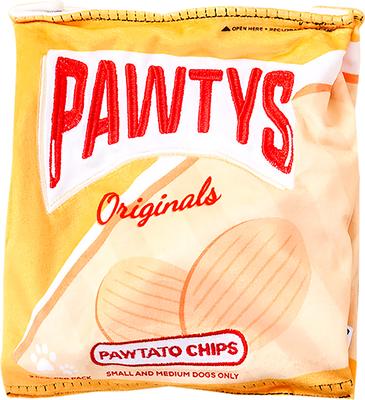 Show full view: PAWTY TOYS Pawtato Chips Snuffle Treat Slot Crinkle Plush Dog Toy slide 2 of 5