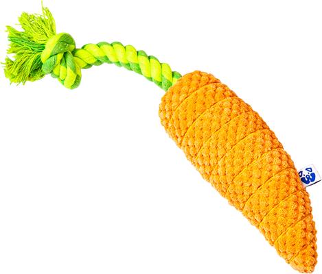 Show full view: PAWTY TOYS Carrot Tug Rope Squeaky Plush Dog Toy slide 3 of 6
