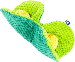 PAWTY TOYS Pea Pod Snuffle Treat Slot Squeaky Plush Dog Toy with Detachable Balls