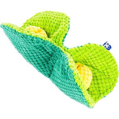 PAWTY TOYS PAWTY TOYS Pea Pod Snuffle Treat Slot Squeaky Plush Dog Toy with Detachable Balls