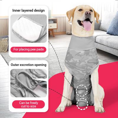 Show full view: Barpor Dog Recovery Suit, Gray, Medium slide 5 of 11