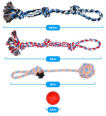 Show full view: Pacific Pups Rescue 4-Piece Medium & Large Dog Rope & Ball Toy Set slide 2 of 10