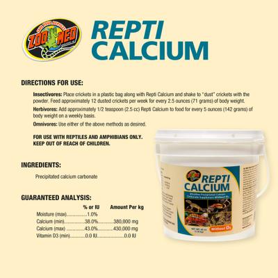 Show full view: Zoo Med Repti Calcium without D3 Reptile Supplement, 48-oz jar slide 4 of 6