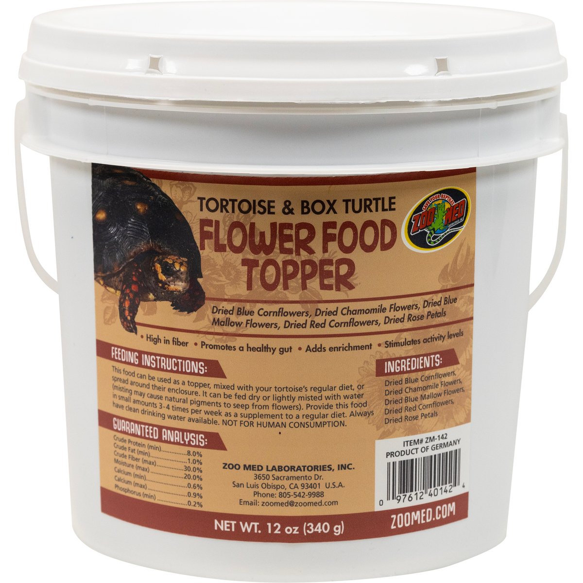 Zoo Med Tortoise & Box Turtle Flower Food Topper, 12-oz bag