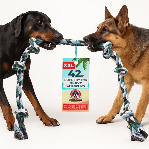 Pacific Pups Rescue Knotted Tough Rope Tug Dog Toy, XX-Large