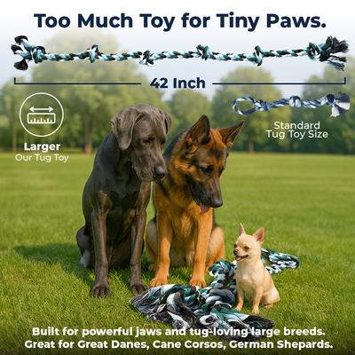 Show full view: Pacific Pups Rescue Knotted Tough Rope Tug Dog Toy, XX-Large, 2 count, Green slide 6 of 9