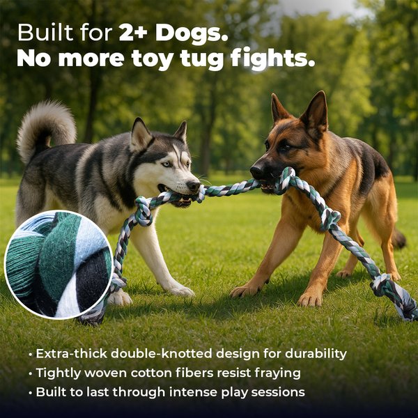 Show full view: Pacific Pups Rescue Knotted Tough Rope Tug Dog Toy, XX-Large, 1 count, Blue slide 3 of 10