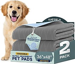 Katziela Washable Hexagon Dog Pee Pads, 36 x 48-in, 2 count