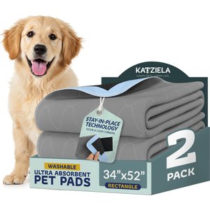 Katziela Ultra Strong Grip Washable Dog Pee Pads, 34 x 52-in, 2 count