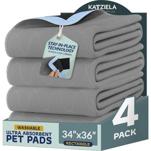 Katziela Ultra Strong Grip Washable Dog Pee Pads, 34 x 36-in, 4 count