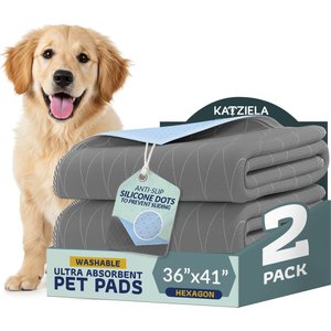 Katziela Washable Hexagon Dog Pee Pads, 36 x 41-in, 2 count