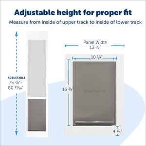 PetSafe Sliding 80 11/16-in Glass Pet Door, White, Large