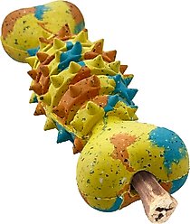 Arlee Home & Pet Max Fusion Made with Nike Grind Spike Bone Dog Chew Toy, Tie Dye - Yellow/Blue/Orange, Medium