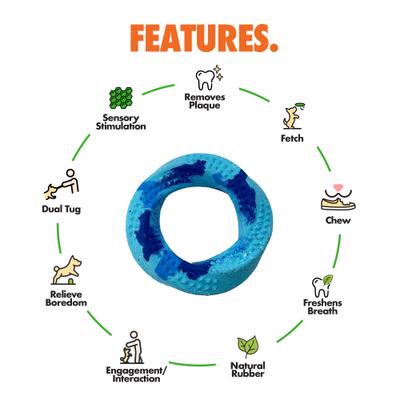 Show full view: Arlee Home & Pet Max Fusion Made with Nike Grind Twisted Dog Chew Toy, Tie Dye - Yellow/Blue/Orange, Small slide 3 of 10