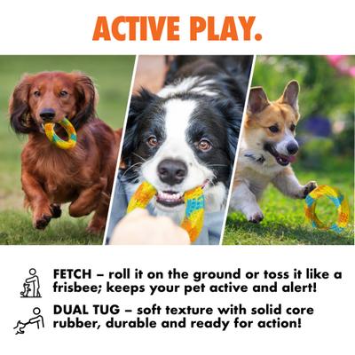 Show full view: Arlee Home & Pet Max Fusion Made with Nike Grind Twisted Dog Chew Toy, Tie Dye - Yellow/Blue/Orange, Small slide 4 of 10