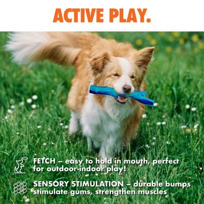 Show full view: Arlee Home & Pet Max Fusion Made with Nike Grind Twiggy Dog Chew Toy, Tie Dye - Yellow/Blue/Orange, Small slide 4 of 10