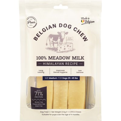 Artisanal Paws Artisanal Paws Belgian Dog Chew Himalayan Recipe Cheese Dog Chew, Medium, 3 count