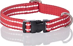 Pet Passion Max Hardy Reflective Dog Collar, Red, Small: 11 to 14-in neck, 3/4-in wide