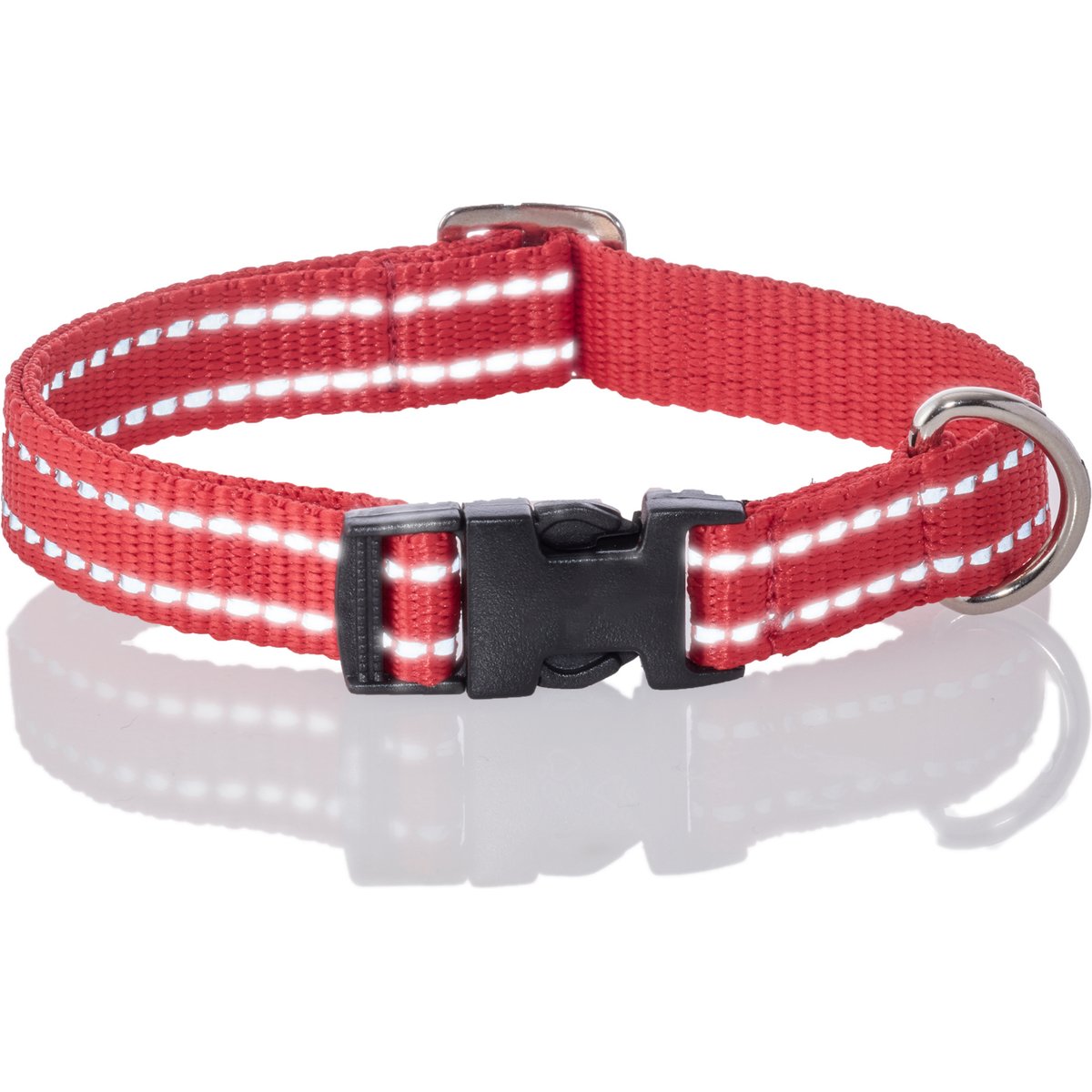 Pet Passion Max Hardy Reflective Dog Collar, Red, Medium: 13 to 16-in neck, 3/4-in wide