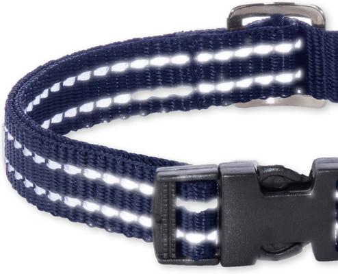 Show full view: Pet Passion Max Hardy Reflective Dog Collar, Navy, X-Large: 18 to 22-in neck, 1-in wide slide 3 of 4