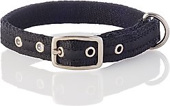 Pet Passion Remy Recycled Ribbon Dog Collar, Black, Large: 15 to 18-in neck, 1-in wide