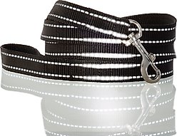 Pet Passion Max Hardy Reflective Dog Leash, 7-ft long, 1-in wide, Black