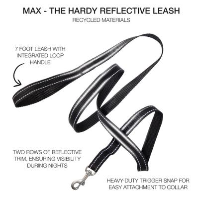 Show full view: Pet Passion Max Hardy Reflective Dog Leash, 7-ft long, 1-in wide, Black slide 3 of 6