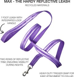Pet Passion Max Hardy Reflective Dog Leash, 7-ft long, 1-in wide, Purple slide 2 of 4