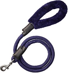 Pet Passion Piper Plush Sherpa Dog Leash, 5-ft long, 1-in wide, Navy