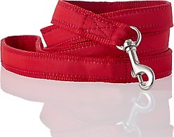 Pet Passion Remy Recycled Ribbon Dog Leash, 7-ft long, 1-in wide, Red