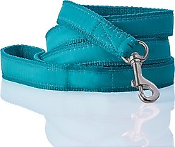 Pet Passion Remy Recycled Ribbon Dog Leash, 7-ft long, 1-in wide, Turquoise
