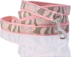 Pet Passion Remy Recycled Ribbon Dog Leash, 7-ft long, 1-in wide, Pink Camo