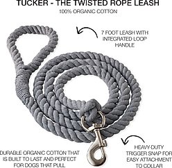 Pet Passion Tucker Twisted Rope Dog Leash, 7-ft long, 1-in wide, Gray slide 2 of 4