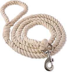 Pet Passion Tucker Twisted Rope Dog Leash, 7-ft long, 1-in wide, Ivory