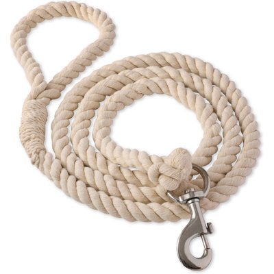 Pet Passion Pet Passion Tucker Twisted Rope Dog Leash, Ivory, 7-ft long, 1-in wide