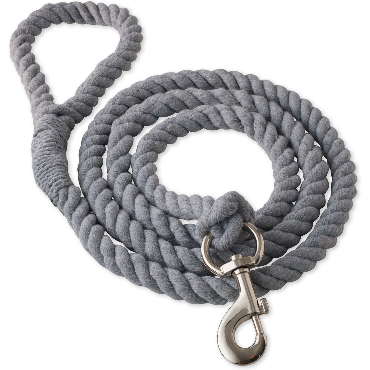 Pet Passion Tucker Twisted Rope Dog Leash, Gray, 7-ft long, 1-in wide