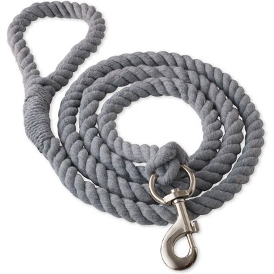 Pet Passion Pet Passion Tucker Twisted Rope Dog Leash, Gray, 7-ft long, 1-in wide