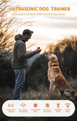 Show full view: VIVIPAL Ultrasonic Bark Control & Dog Training Device, Orange slide 5 of 8