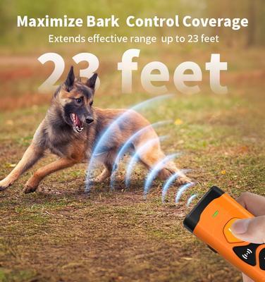 Show full view: VIVIPAL Ultrasonic Bark Control & Dog Training Device, Orange slide 4 of 8