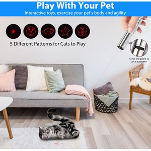 Luckylala Rechargeable Laser Pointer Cat Interactive Cat Toy, Silver