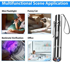 Luckylala Rechargeable Laser Pointer Cat Interactive Cat Toy, Silver