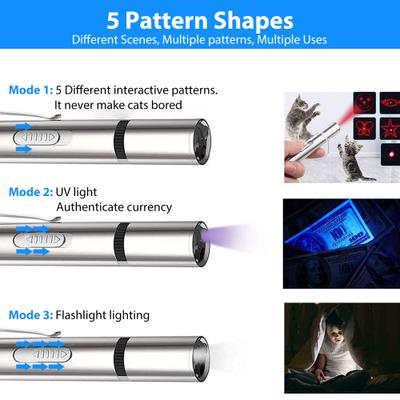 Show full view: Luckylala Rechargeable Laser Pointer Cat Interactive Cat Toy, Silver slide 2 of 8