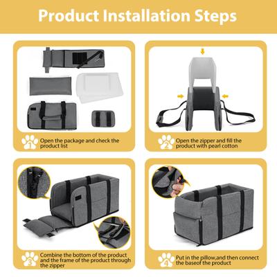 Show full view: Lucky Paworld Center Console Dog Car Seat, Grey slide 6 of 9